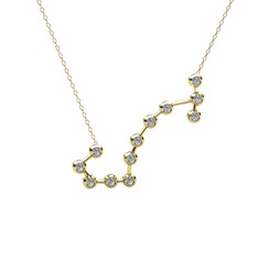 Scorpio Kolye - Beyaz zirkon 18 ayar altın kolye (40 cm altın rolo zincir) #10ux39j