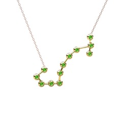 Peridot 18 ayar altın kolye (40 cm rose altın rolo zincir)