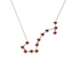 Garnet 14 ayar rose altın kolye (40 cm gümüş rolo zincir)