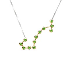 Peridot 18 ayar altın kolye (40 cm beyaz altın rolo zincir)