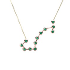 Scorpio Kolye - Yeşil kuvars 925 ayar rose altın kaplama gümüş kolye (40 cm altın rolo zincir) #1z5nyx