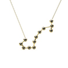 Scorpio Kolye - Siyah zirkon 14 ayar altın kolye (40 cm gümüş rolo zincir) #2mb6d5