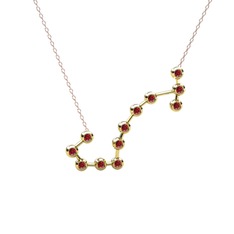 Garnet 8 ayar altın kolye (40 cm rose altın rolo zincir)