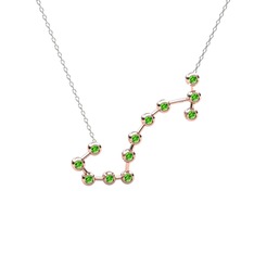 Scorpio Kolye - Peridot 14 ayar rose altın kolye (40 cm beyaz altın rolo zincir) #eqar2w