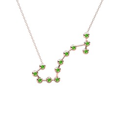 Peridot 18 ayar rose altın kolye (40 cm rose altın rolo zincir)