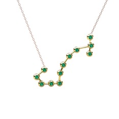 Scorpio Kolye - Yeşil kuvars 925 ayar altın kaplama gümüş kolye (40 cm rose altın rolo zincir) #yv5rzc