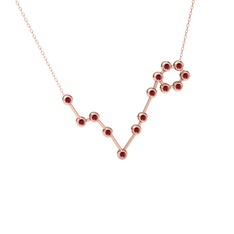 Garnet 18 ayar rose altın kolye (40 cm rose altın rolo zincir)