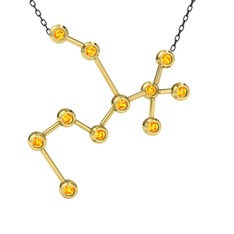 Sagittarius Kolye - Sitrin 8 ayar altın kolye (40 cm gümüş rolo zincir) #13tzfo4