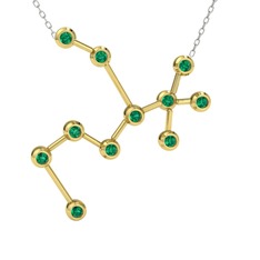 Sagittarius Kolye - Yeşil kuvars 925 ayar altın kaplama gümüş kolye (40 cm beyaz altın rolo zincir) #1cd8ia4