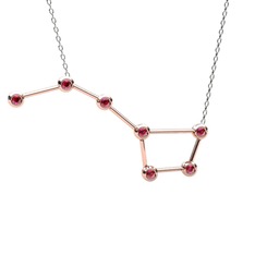 Ursa Major Kolye - Rodolit garnet 14 ayar rose altın kolye (40 cm gümüş rolo zincir) #1bp99bo