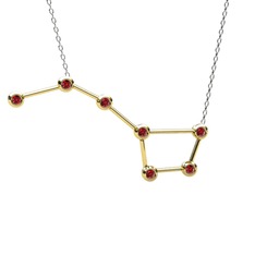 Garnet 14 ayar altın kolye (40 cm beyaz altın rolo zincir)