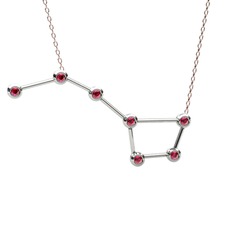 Ursa Major Kolye - Rodolit garnet 14 ayar beyaz altın kolye (40 cm rose altın rolo zincir) #5kdzfj