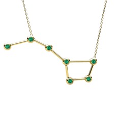 Ursa Major Kolye - Yeşil kuvars 8 ayar altın kolye (40 cm gümüş rolo zincir) #d9bvmj
