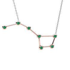 Ursa Major Kolye - Yeşil kuvars 18 ayar rose altın kolye (40 cm gümüş rolo zincir) #tir608