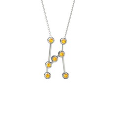 Orion Kolye - Sitrin 18 ayar beyaz altın kolye (40 cm gümüş rolo zincir) #14r5uxj