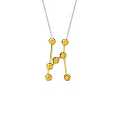 Orion Kolye - Sitrin 925 ayar altın kaplama gümüş kolye (40 cm beyaz altın rolo zincir) #18x0g5s