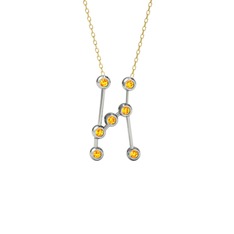 Orion Kolye - Sitrin 925 ayar gümüş kolye (40 cm altın rolo zincir) #1mjazsy
