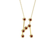 Orion Kolye - Kök yakut 14 ayar altın kolye (40 cm gümüş rolo zincir) #1ou5w9b