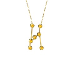 Orion Kolye - Sitrin 14 ayar altın kolye (40 cm gümüş rolo zincir) #1s26dry