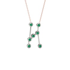 Orion Kolye - Yeşil kuvars 925 ayar gümüş kolye (40 cm gümüş rolo zincir) #1y3f03x