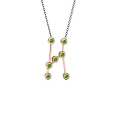 Orion Kolye - Peridot 8 ayar rose altın kolye (40 cm gümüş rolo zincir) #4yshe9