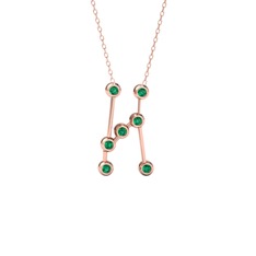 Orion Kolye - Yeşil kuvars 925 ayar rose altın kaplama gümüş kolye (40 cm gümüş rolo zincir) #5zg66r