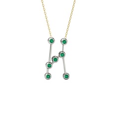 Orion Kolye - Yeşil kuvars 925 ayar gümüş kolye (40 cm altın rolo zincir) #9s6xli