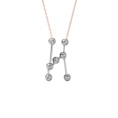 Orion Kolye - Swarovski 925 ayar gümüş kolye (40 cm rose altın rolo zincir) #i3wo7f