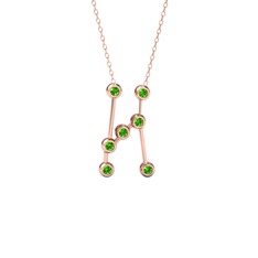 Orion Kolye - Peridot 925 ayar rose altın kaplama gümüş kolye (40 cm rose altın rolo zincir) #i5w0x3