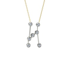 Orion Kolye - Pırlanta 925 ayar gümüş kolye (0.252 karat, 40 cm altın rolo zincir) #jgzuhc