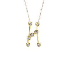 Orion Kolye - Swarovski 925 ayar altın kaplama gümüş kolye (40 cm rose altın rolo zincir) #ma2abg