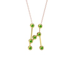 Orion Kolye - Peridot 8 ayar altın kolye (40 cm rose altın rolo zincir) #oe3ufn
