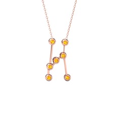 Orion Kolye - Sitrin 14 ayar rose altın kolye (40 cm rose altın rolo zincir) #oi9mjr