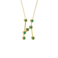 Orion Kolye - Yeşil kuvars 925 ayar altın kaplama gümüş kolye (40 cm gümüş rolo zincir) #vag3m9