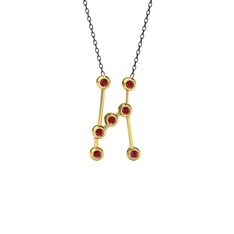 Orion Kolye - Garnet 8 ayar altın kolye (40 cm gümüş rolo zincir) #yhvanl
