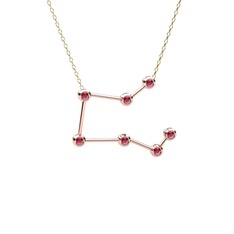 Rodolit garnet 18 ayar rose altın kolye (40 cm altın rolo zincir)