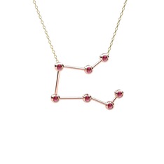 Rodolit garnet 14 ayar rose altın kolye (40 cm altın rolo zincir)