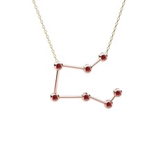 Garnet 14 ayar rose altın kolye (40 cm altın rolo zincir)