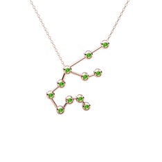 Aquarius Kolye - Peridot 8 ayar rose altın kolye (40 cm rose altın rolo zincir) #1dli9at