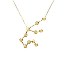 Aquarius Kolye - Sitrin 8 ayar altın kolye (40 cm altın rolo zincir) #9zgk5f