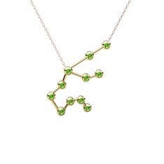 Aquarius Kolye - Peridot 8 ayar altın kolye (40 cm rose altın rolo zincir) #bhie4a