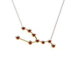 Garnet 14 ayar altın kolye (40 cm rose altın rolo zincir)