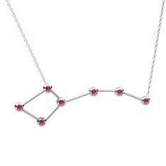 Ursa Minor Kolye - Rodolit garnet 14 ayar beyaz altın kolye (40 cm rose altın rolo zincir) #15xwh5g