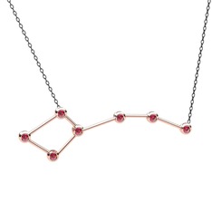 Ursa Minor Kolye - Rodolit garnet 18 ayar rose altın kolye (40 cm gümüş rolo zincir) #1g2lbhm