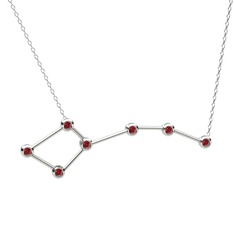 Garnet 18 ayar beyaz altın kolye (40 cm beyaz altın rolo zincir)