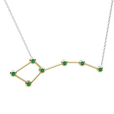 Ursa Minor Kolye - Yeşil kuvars 925 ayar altın kaplama gümüş kolye (40 cm beyaz altın rolo zincir) #1jga48k