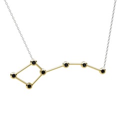 Ursa Minor Kolye - Siyah zirkon 18 ayar altın kolye (40 cm beyaz altın rolo zincir) #1v6em03