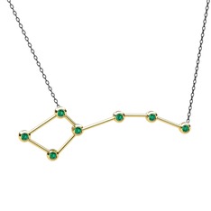 Ursa Minor Kolye - Yeşil kuvars 8 ayar altın kolye (40 cm gümüş rolo zincir) #1vdo79h