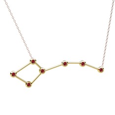 Ursa Minor Kolye - Garnet 925 ayar altın kaplama gümüş kolye (40 cm rose altın rolo zincir) #c55vok
