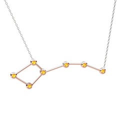 Ursa Minor Kolye - Sitrin 18 ayar rose altın kolye (40 cm beyaz altın rolo zincir) #fpebf